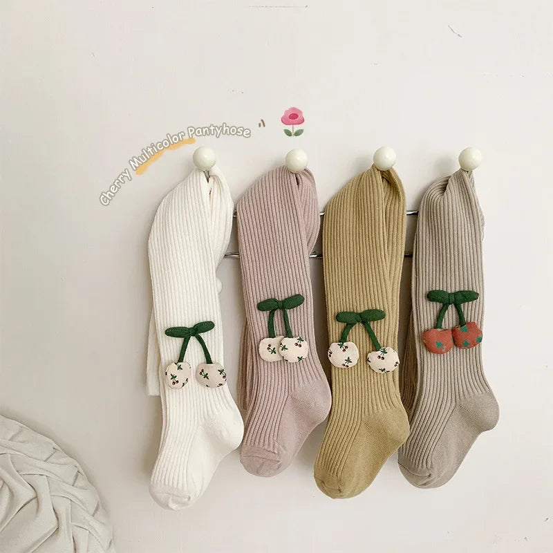 Collants Fille XUNYI – Coton Doux avec Accessoires Cerise