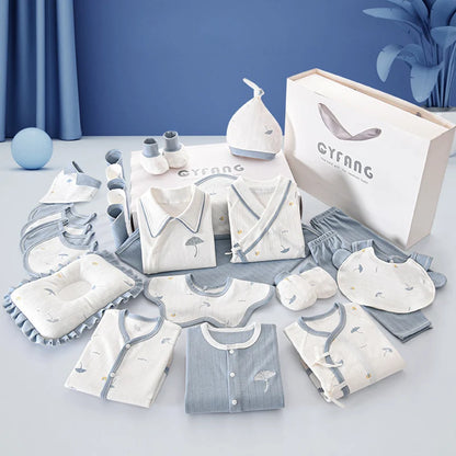 Set Naissance 28 Pièces Bébé 100% Coton – Ensemble Complé Neutre Garçon Fille Toutes Saisons™