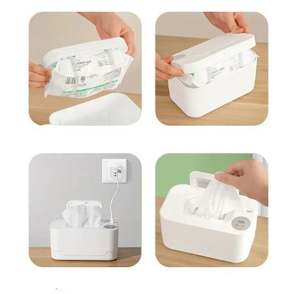 Chauffe-Serviettes Humides Bébé Portable avec Affichage LED – Boîte Chauffante USB à Température Régulée™