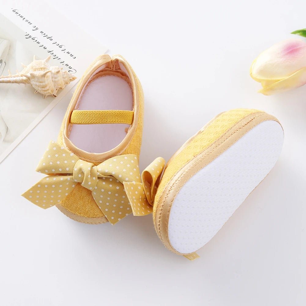 👑✨ Chaussures Bébé Fille Première Marche – Ballerines Antidérapantes avec Nœud – Mariage &amp; Cérémonie – 0 à 12 Mois ™ - Planète bébé