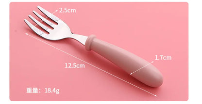 🍽️✨ Set de Couverts Enfant 3 pièces – Cuillère, Fourchette &amp; Boîte – Inox &amp; Sans BPA™