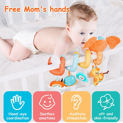 🚗🧸 Jouet de Voiture pour Bébé – Miroir, Grelot, Bruit de Papier &amp; Poignée Squeaky – Jouet d’Éveil pour Siège Auto ou Poussette™