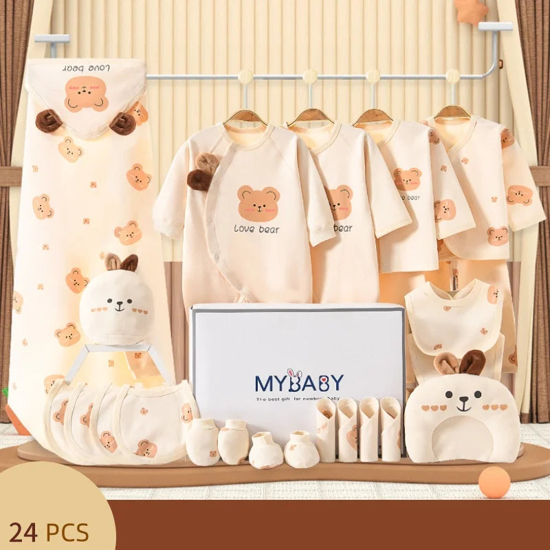 Lot Naissance Complet 21 à 25 Pièces 100% Coton Bébé Garçon et Fille – Ensemble Vêtements et Accessoires Confort™