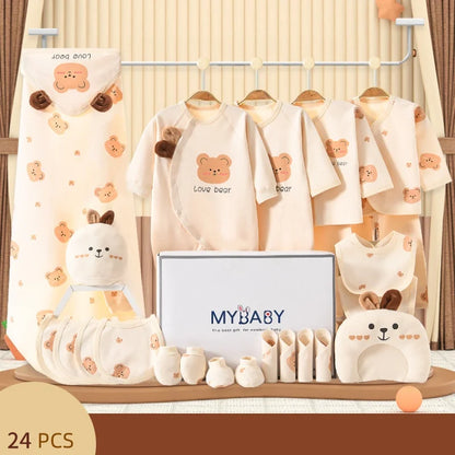 Lot Naissance Complet 21 à 25 Pièces 100% Coton Bébé Garçon et Fille – Ensemble Vêtements et Accessoires Confort™