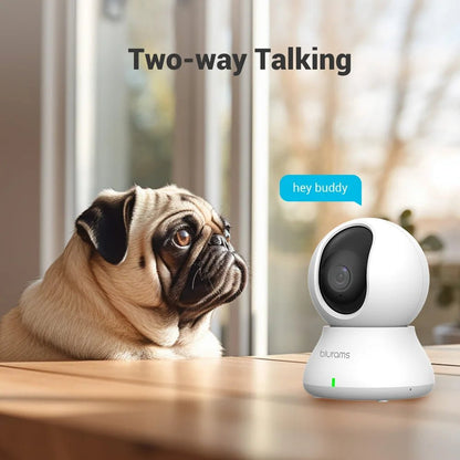 Blurams 2.4＆5G WiFi Indoor Camera, 2K, 360° PTZ Pet Dog IP CCTV Camera with Phone App, 2 - Way Talk, Night Vision, for Home Securi™ - Planète bébé