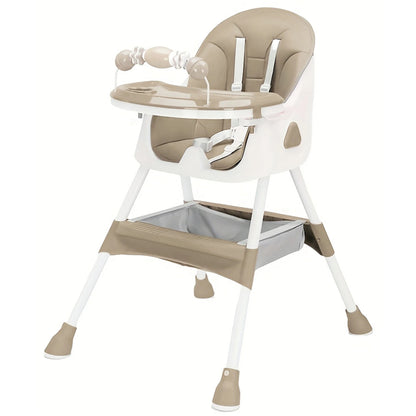 Chaise Haute Bébé Pliable 6 Mois+ avec Grand Pad Antidérapant et Porte-Jouets – Facile à Nettoyer – Modèle E500™