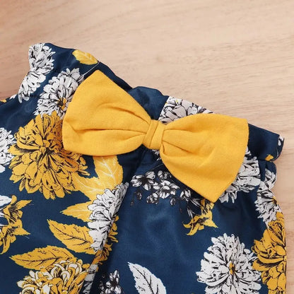 🌸👶 Ensemble Bébé Fille 3 Pièces – Body Manches Courtes + Pantalon Fleuri + Bandeau – Mioglrie Été™ - Planète bébé