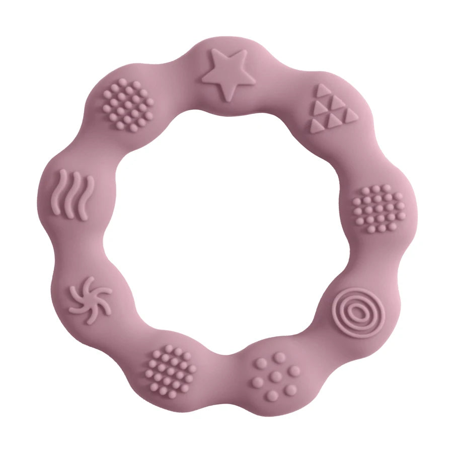 🌸🦷 Anneau de Dentition Fleur – Silicone Alimentaire – Jouet de Molarité &amp; Cognition Tactile pour Bébé™
