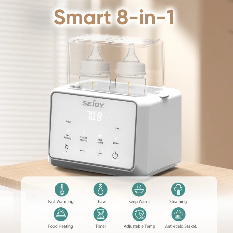 🍼 Chauffe-Biberon Multifonction Sejoy – Chauffage Rapide &amp; Stérilisation – Température Contrôlée avec Précision (220V)™ - Planète bébé