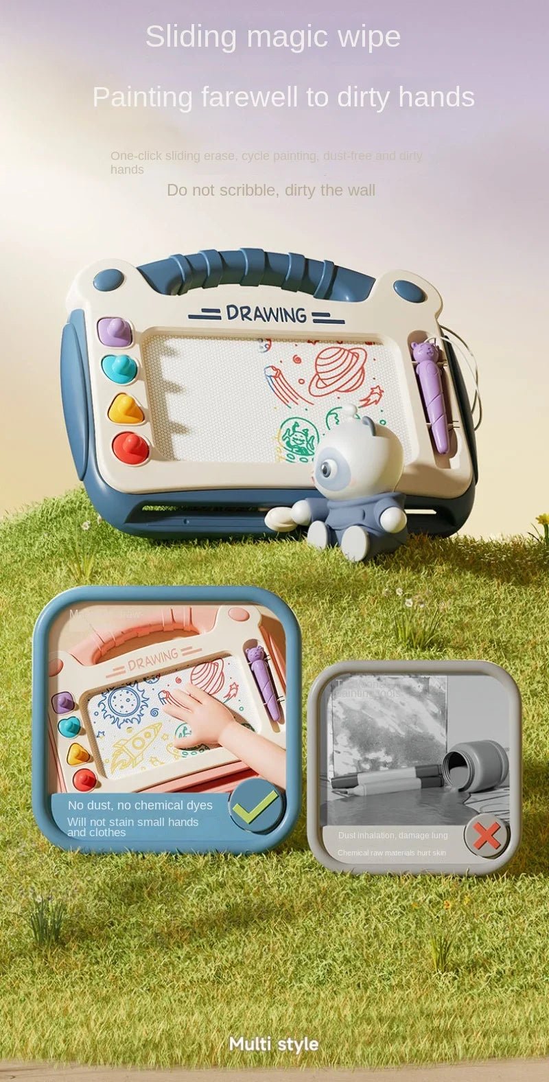 Tableau de Dessin Magnétique Éducatif - Planète bébé