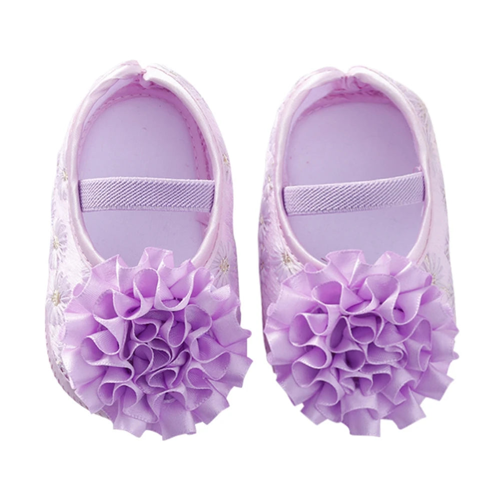 👣🎀 Chaussures Baptême Bébé Fille + Bandeau – Ensemble Dentelle Fleurie – Souples &amp; Respirantes – 0 à 12 Mois™