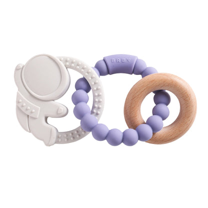 🪐👶 Anneau de Dentition Bébé – Silicone Alimentaire – Bracelet Sensoriel Planète – Dès 0 Mois™