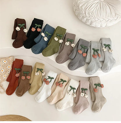 Collants Fille XUNYI – Coton Doux avec Accessoires Cerise