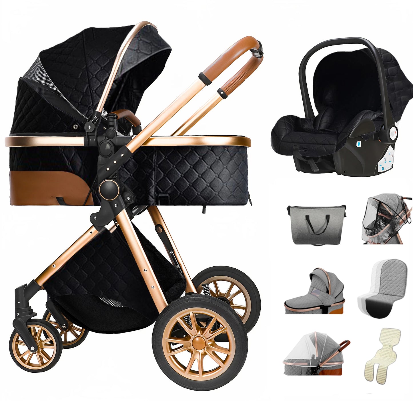 Poussette Bébé 3 en 1 Multifonction – Pliable