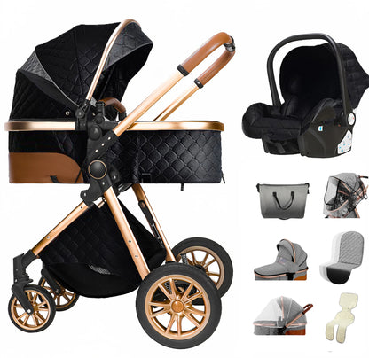 Poussette Bébé 3 en 1 Multifonction – Pliable