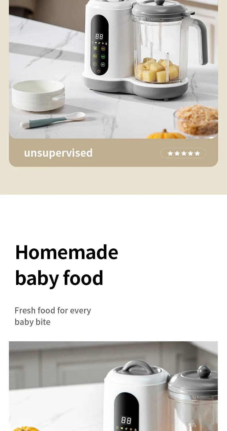 🥣👶 Robot Multifonction pour Alimentation Bébé – Cuiseur Vapeur, Mixeur, Chauffe-Lait &amp; Afficheur de Température™ - Planète bébé