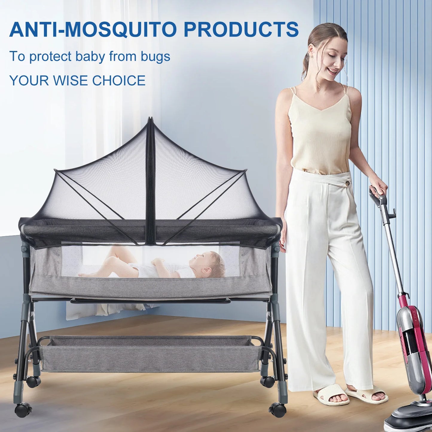 🦟 Moustiquaire Universelle pour Lit Bébé – Pliable, Portable &amp; Anti-Moustiques – Utilisable en Toute Saison™