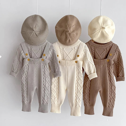 🧶🍂 Ensemble Bébé Tricoté – Style Coréen – Automne/Hiver – Unisexe 0-12 Mois™ - Planète bébé