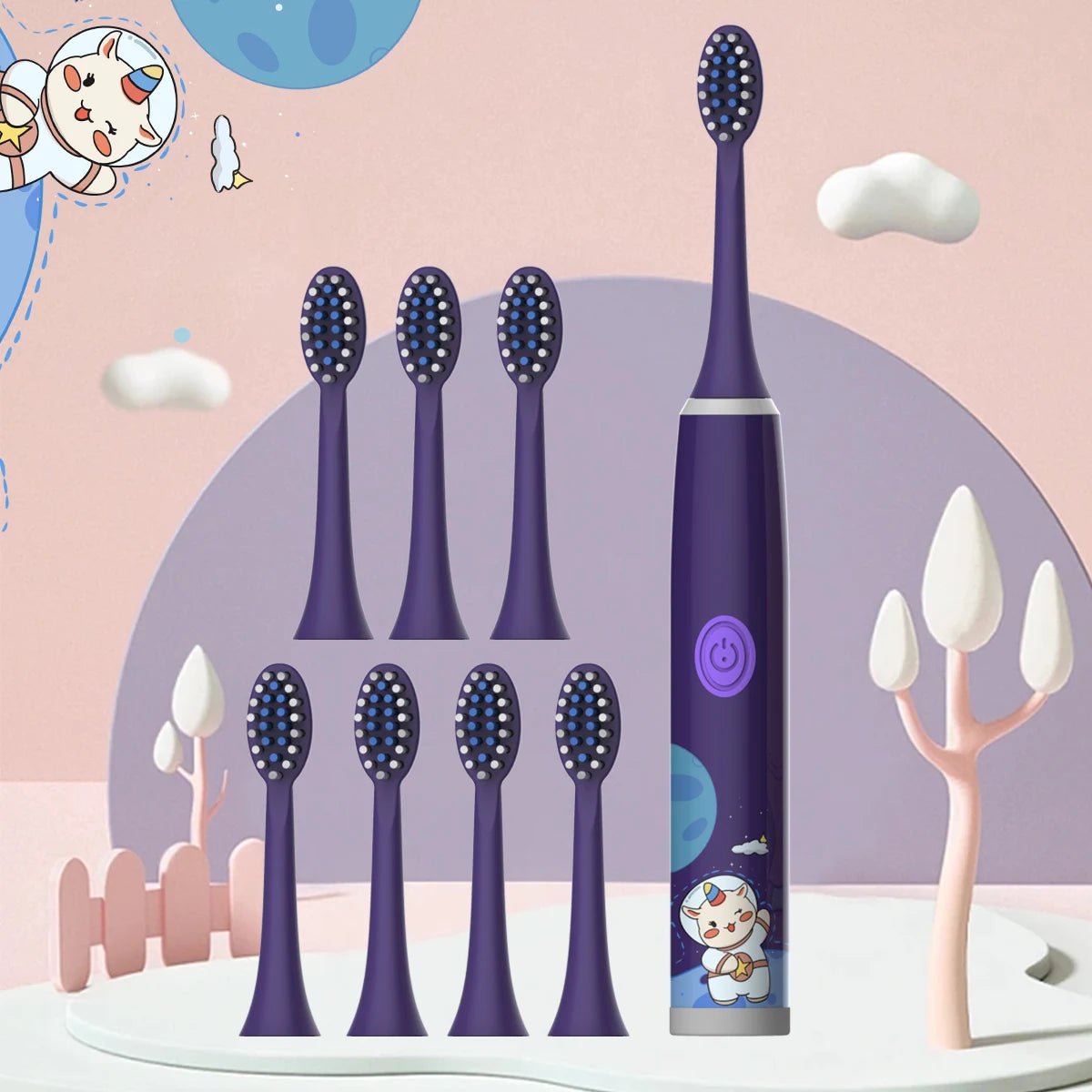 Brosse à Dents Électrique Enfant – Ultra - Doux &amp; Nettoyage Ludique (Sans Pile)™ - Planète bébé
