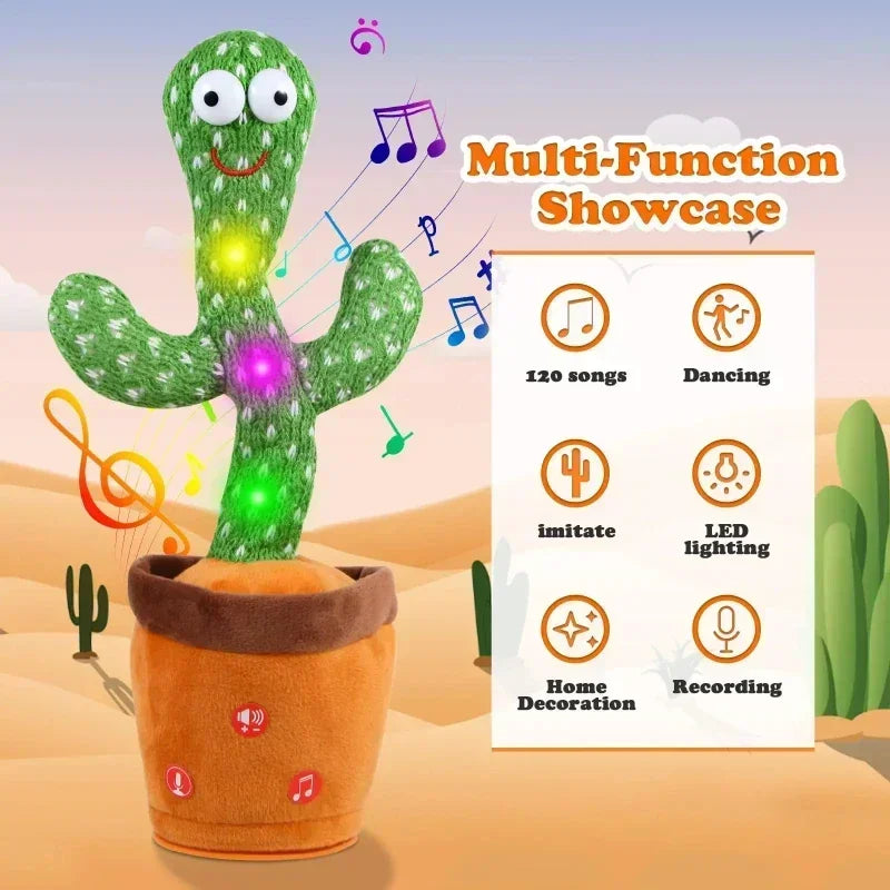Cactus Dansant et Parlant Électronique pour Enfants – Peluche Musicale Interactive avec 120 Chansons et Lumières™