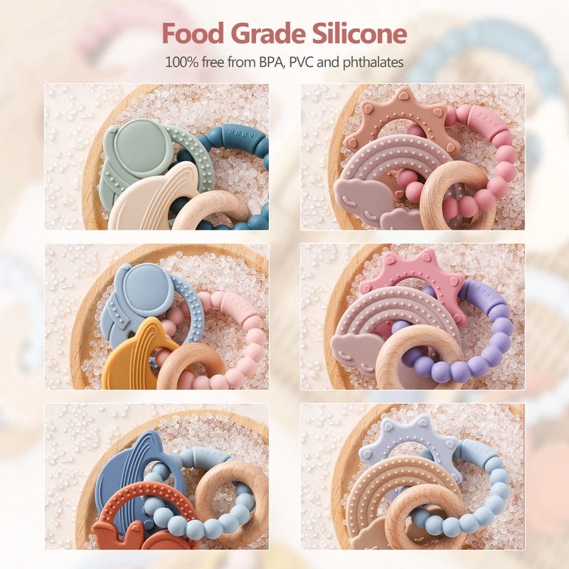 🪐👶 Anneau de Dentition Bébé – Silicone Alimentaire – Bracelet Sensoriel Planète – Dès 0 Mois™ - Planète bébé
