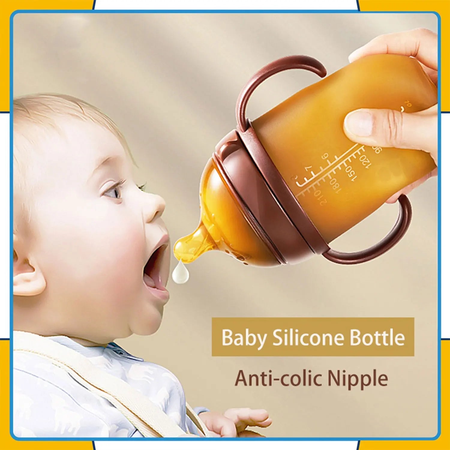 🍼 Biberon Large Calibre en Silicone – Imitation Allaitement – Anti-Colique avec Poignées (150ML / 240ML)™ - Planète bébé