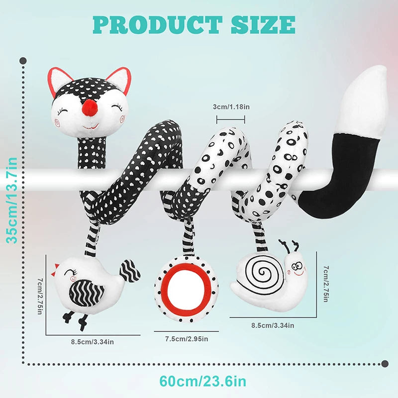 🚗🧸 Jouet de Voiture pour Bébé – Miroir, Grelot, Bruit de Papier &amp; Poignée Squeaky – Jouet d’Éveil pour Siège Auto ou Poussette™