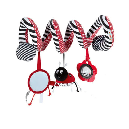 🚗🧸 Jouet de Voiture pour Bébé – Miroir, Grelot, Bruit de Papier &amp; Poignée Squeaky – Jouet d’Éveil pour Siège Auto ou Poussette™