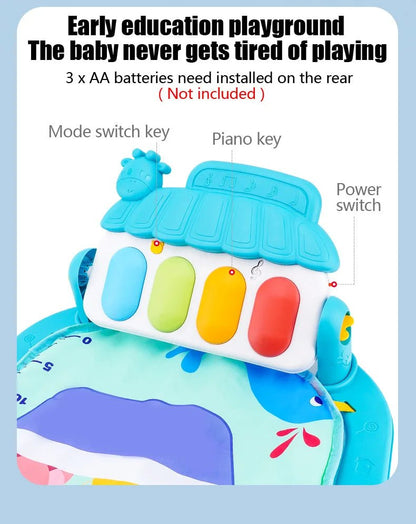 Tapis d’Éveil Musical Bébé – Gym d’Activité avec Piano - Planète bébé