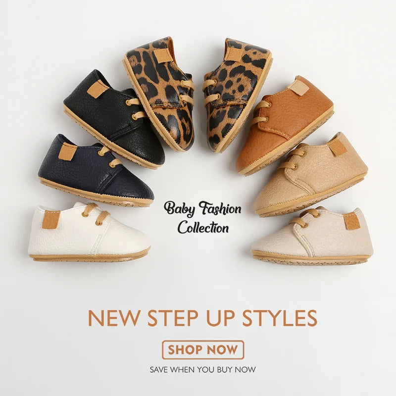🍼 Chaussures Bébé en Cuir Rétro – Semelle Antidérapante – Meckior™