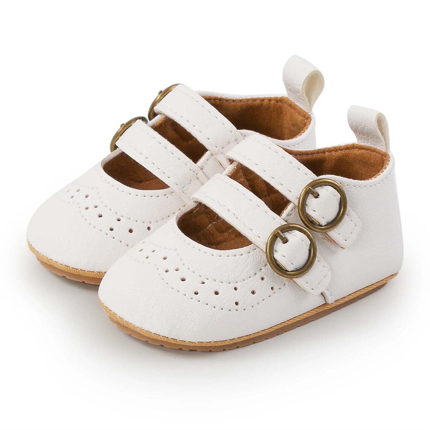 🍼 Chaussures Bébé en Cuir Rétro – Semelle Antidérapante – Meckior™