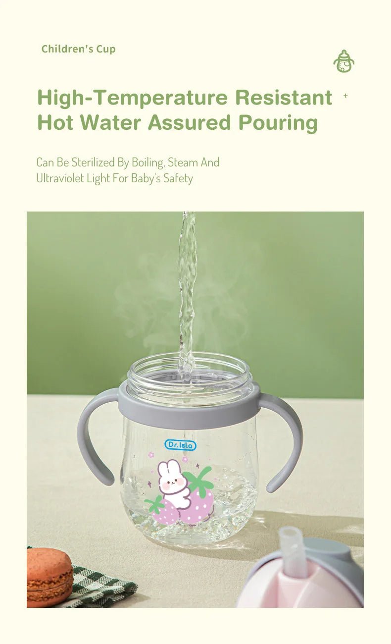 🍼💧 Tasse d’Apprentissage avec Paille – 250 ml | Design Animal Amusant | Sans BPA | Poignées Ergonomiques™ - Planète bébé