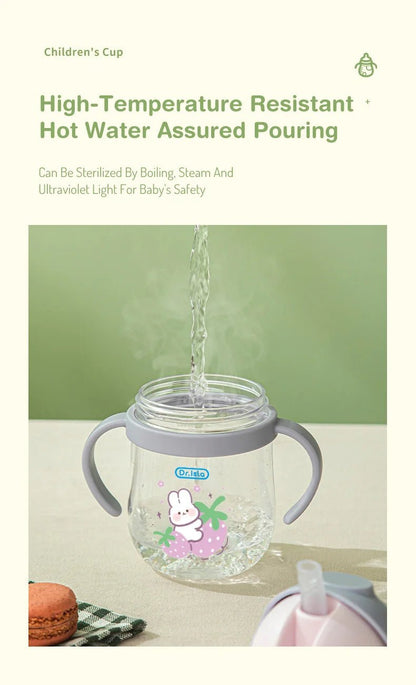 🍼💧 Tasse d’Apprentissage avec Paille – 250 ml | Design Animal Amusant | Sans BPA | Poignées Ergonomiques™ - Planète bébé