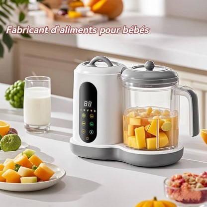 🥣👶 Robot Multifonction pour Alimentation Bébé – Cuiseur Vapeur, Mixeur, Chauffe-Lait &amp; Afficheur de Température™ - Planète bébé
