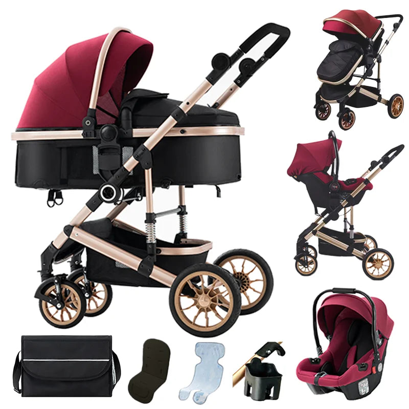 Poussette Bébé 3 en 1 Multifonction – Pliable