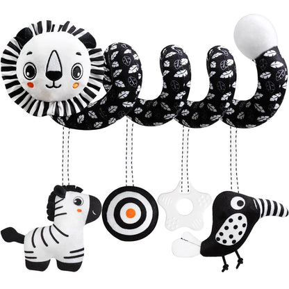 🚗🧸 Jouet de Voiture pour Bébé – Miroir, Grelot, Bruit de Papier &amp; Poignée Squeaky – Jouet d’Éveil pour Siège Auto ou Poussette™