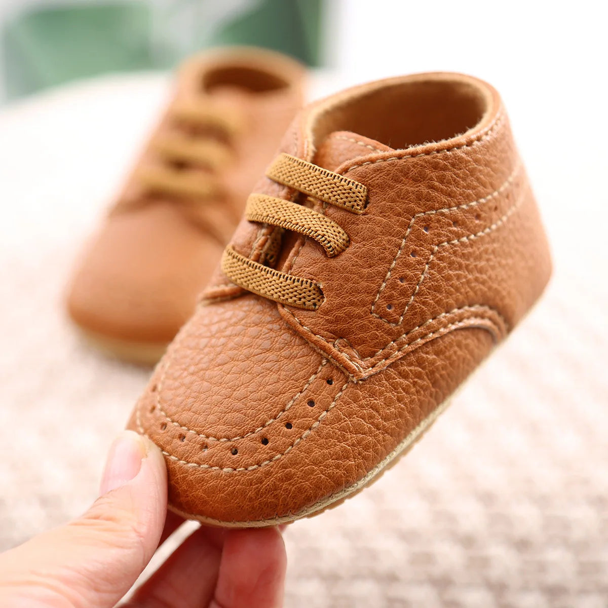 🍼 Chaussures Bébé en Cuir Rétro – Semelle Antidérapante – Meckior™