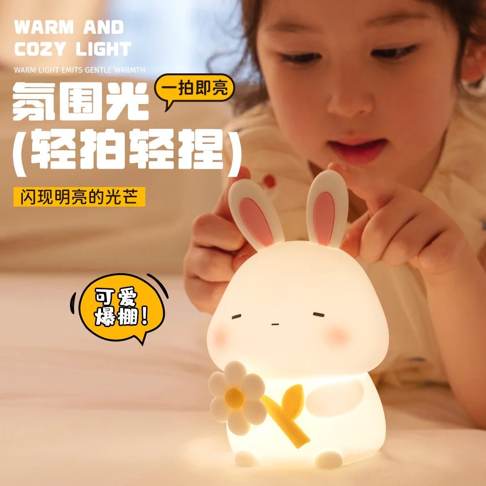 Veilleuse Enfant Lapin en Silicone - Planète bébé