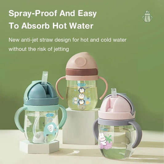 🍼💧 Tasse d’Apprentissage avec Paille – 250 ml | Design Animal Amusant | Sans BPA | Poignées Ergonomiques™ - Planète bébé