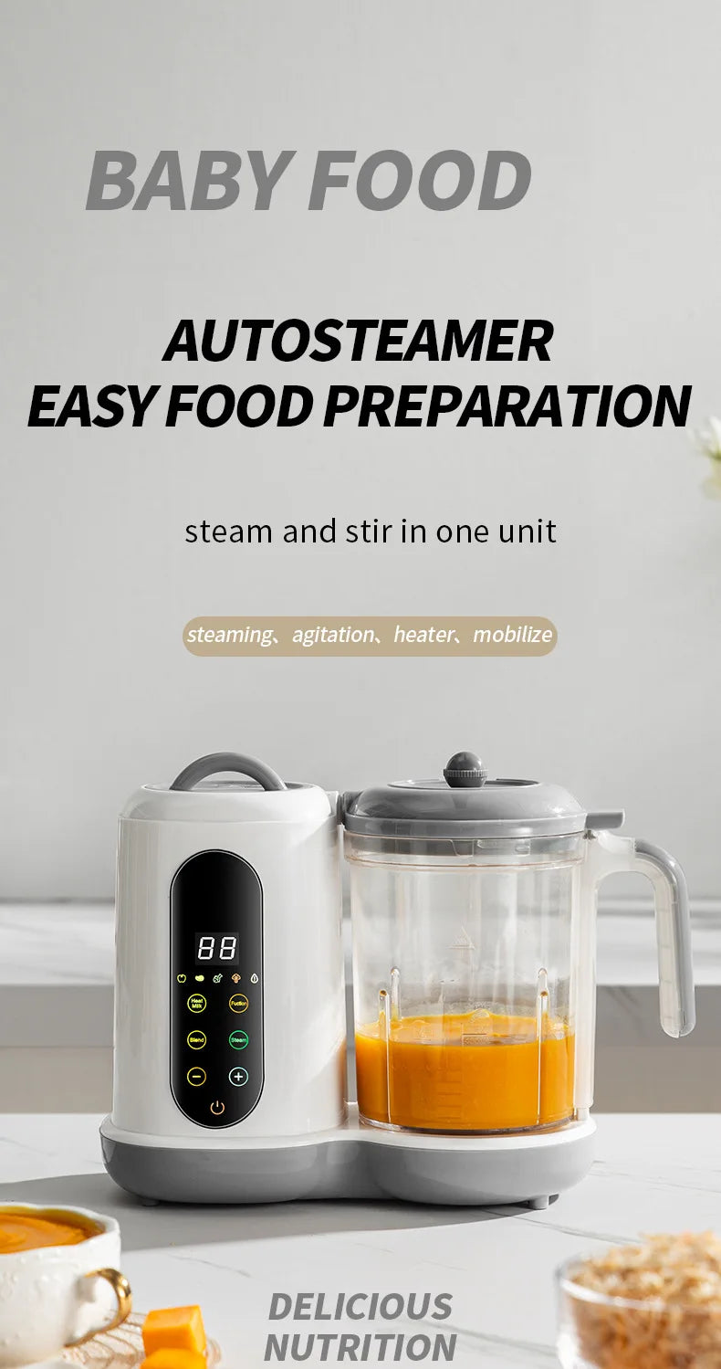 🥣👶 Robot Multifonction pour Alimentation Bébé – Cuiseur Vapeur, Mixeur, Chauffe-Lait &amp; Afficheur de Température™ - Planète bébé