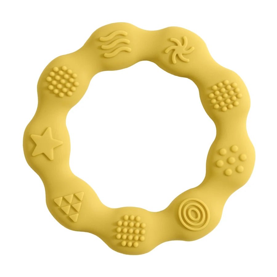 🌸🦷 Anneau de Dentition Fleur – Silicone Alimentaire – Jouet de Molarité &amp; Cognition Tactile pour Bébé™ - Planète bébé