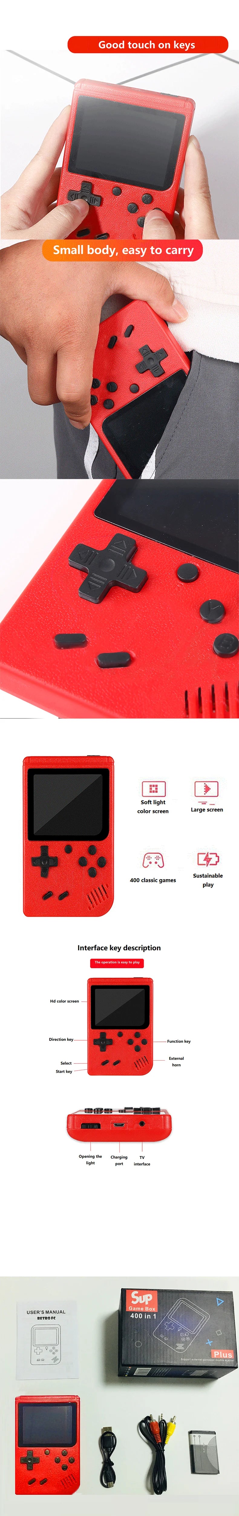 console portable rétro 400 jeux rouge - Planète bébé