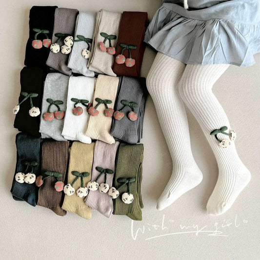 Collants Fille XUNYI – Coton Doux avec Accessoires Cerise - Planète bébé