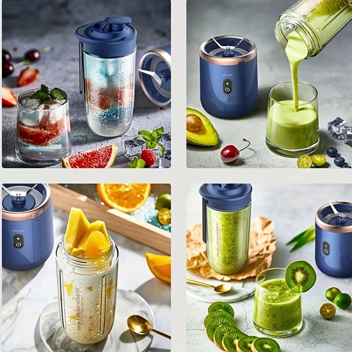 🥤 Blender Portable Électrique HOMEFISH – 6 Lames Acier Inoxydable – Smoothies, Jus, Glace &amp; Milkshakes – Rechargeable – Compact &lt;500ml™ - Planète bébé