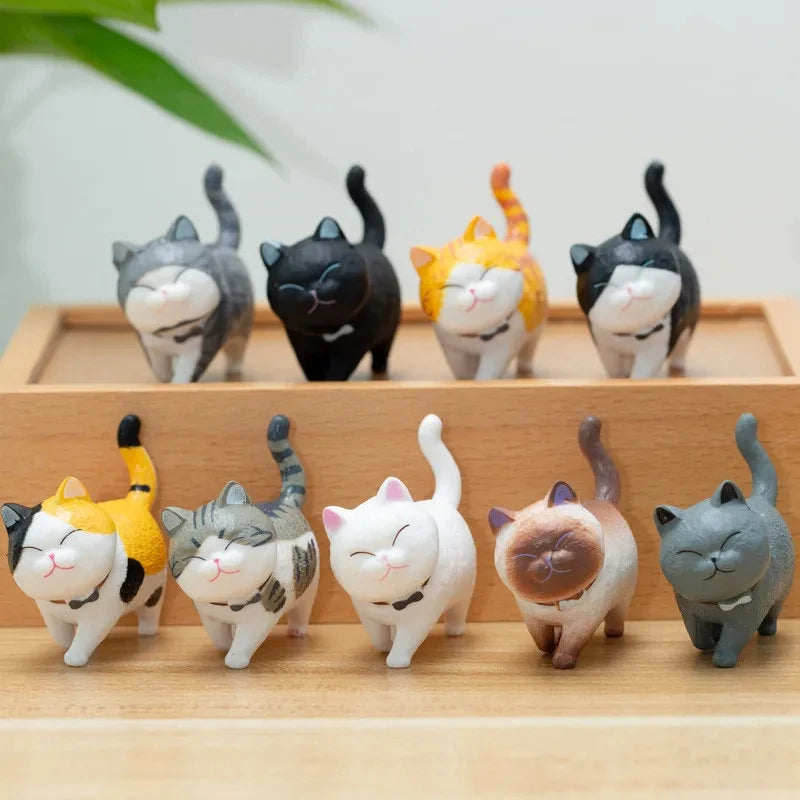 Lot de 9 Figurines Chat Kawaii avec Clochette