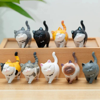 Lot de 9 Figurines Chat Kawaii avec Clochette