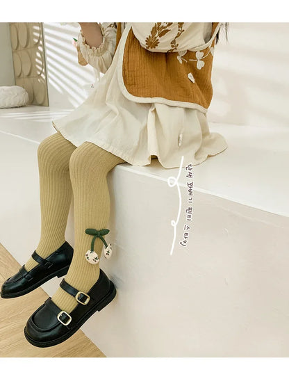 Collants Fille XUNYI – Coton Doux avec Accessoires Cerise