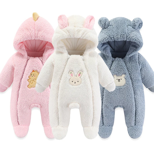 🧸 Combinaison d’Hiver Bébé avec Capuche – Épaisse, Chaude &amp; Mignonne – 0 à 12 Mois™ - Planète bébé