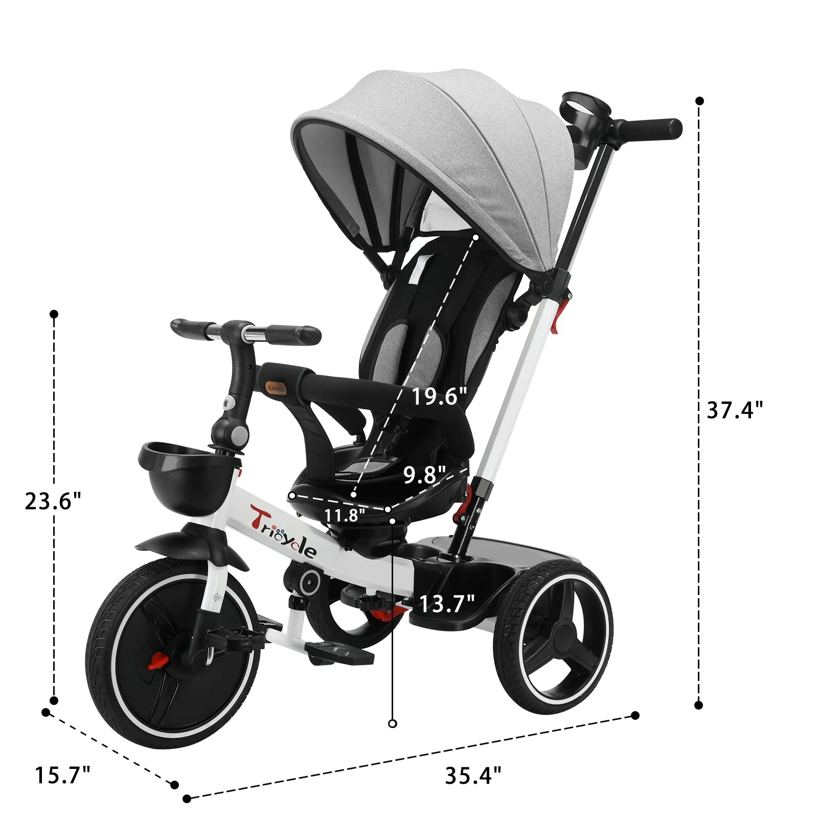 🚲 Tricycle Évolutif 6 - en - 1 pour Bébé – Poussette Vélo avec Guidon Parental, Canopy Réglable &amp; Ceinture de Sécurité™ - Planète bébé