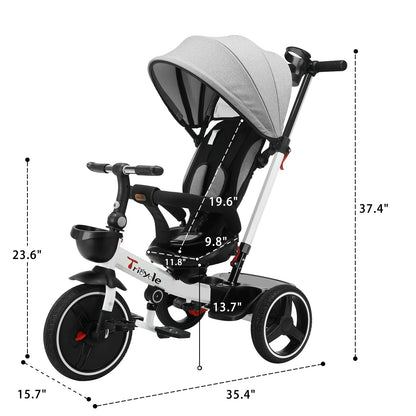 🚲 Tricycle Évolutif 6 - en - 1 pour Bébé – Poussette Vélo avec Guidon Parental, Canopy Réglable &amp; Ceinture de Sécurité™ - Planète bébé